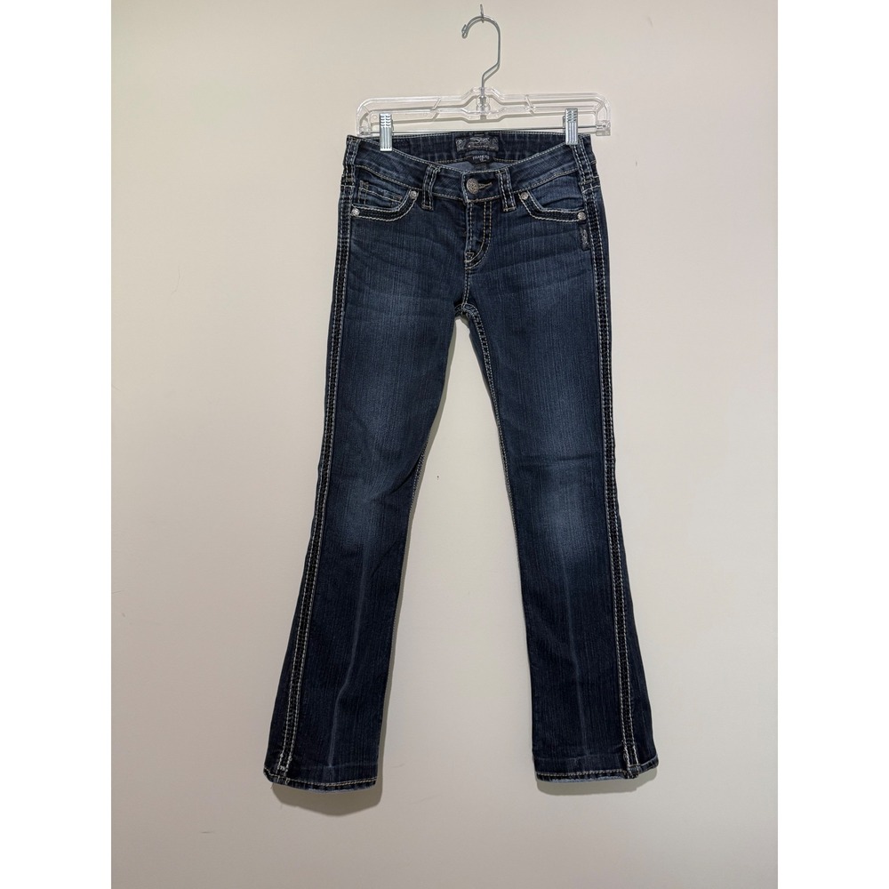 Silver Jeans Co Frances Bootcut Jeans Dark Wash Contrast Stitch Size 18/27